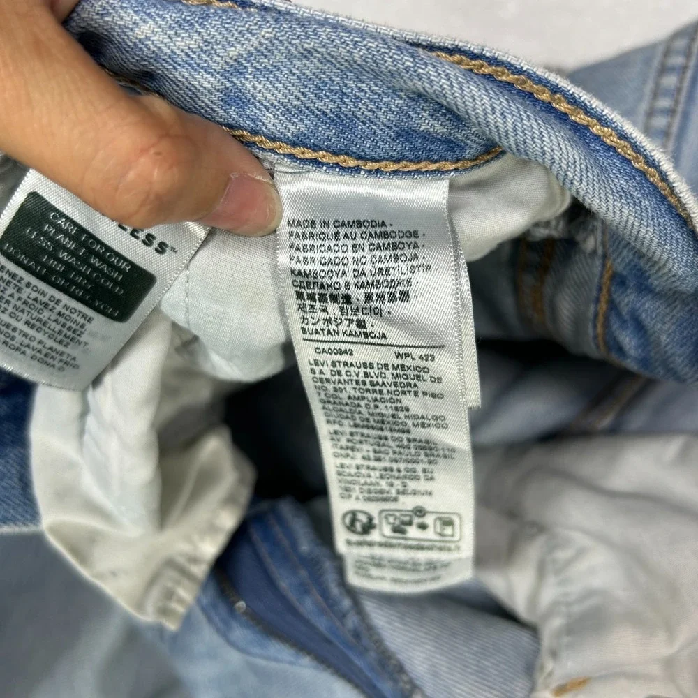 Levi's Low Pro Straight Jeans Women 30 Blue Denim Cotton Pockets Zip Fly - 33X29